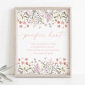 Baby In Bloom Wildflower Baby shower Fopspeen Hunt Poster