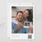 Baby in Bloom Wildflower Baby shower Foto QR-code Kaart (Achterkant)