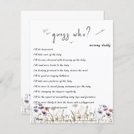 Baby in Bloom Wildflower Baby shower Game Flyer