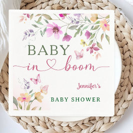 Baby in Bloom Wildflower Baby shower Girl Pink Servet