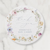 Baby in Bloom Wildflower Baby shower Hartelijk dan Bedankjes Labels (Voorkant)