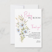 Baby in Bloom Wildflower Baby shower Hartelijk dan Bedankkaart (Voorkant)