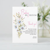 Baby in Bloom Wildflower Baby shower Hartelijk dan Bedankkaart (Staand voorkant)