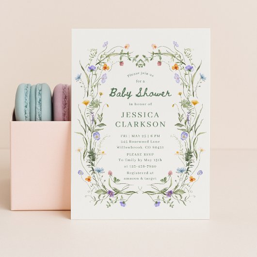Baby in Bloom Wildflower Baby Shower Invitation Aankondiging