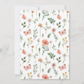 Baby in Bloom Wildflower baby shower Invitation Kaart (Achterkant)