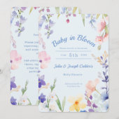 Baby in Bloom Wildflower Baby shower Invitation Kaart (Voorkant / Achterkant)