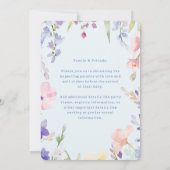 Baby in Bloom Wildflower Baby shower Invitation Kaart (Achterkant)