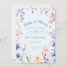 Baby in Bloom Wildflower Baby shower Invitation Kaart