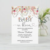 Baby in Bloom Wildflower Baby shower Invitation Kaart (Staand voorkant)