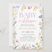 Baby in Bloom Wildflower Baby shower Invitation Kaart (Voorkant)