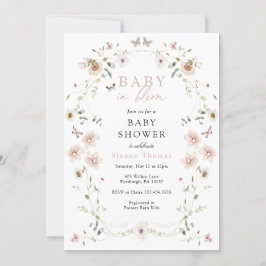 Baby in Bloom Wildflower Baby shower Invitation Kaart