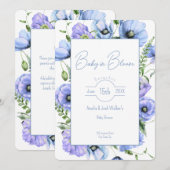 Baby in Bloom Wildflower Baby shower Invitation Kaart (Voorkant / Achterkant)