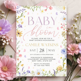 Baby In Bloom Wildflower Baby Shower Invitation Kaart