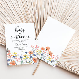 Baby in Bloom Wildflower baby shower Invitation Kaart
