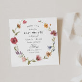 Baby in Bloom Wildflower Baby shower Invitation Kaart
