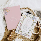 Baby in Bloom Wildflower Baby shower Invitation Kaart