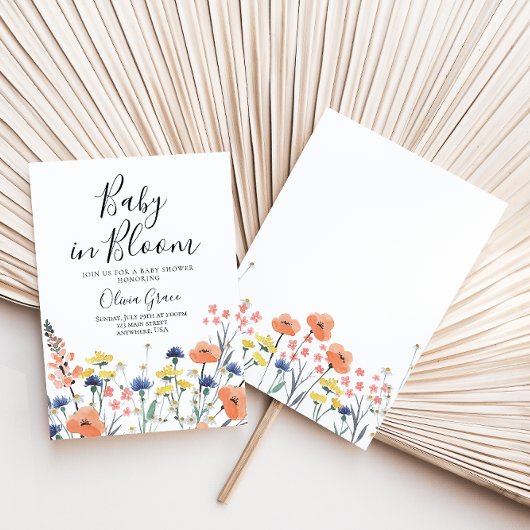 Baby in Bloom Wildflower baby shower Invitation Kaart