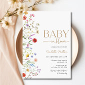 Baby in Bloom Wildflower Baby shower Invitation Kaart