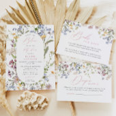 Baby in Bloom Wildflower Baby shower Invitation Kaart