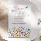 Baby in Bloom Wildflower Baby shower Invitation Kaart
