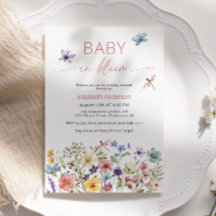 Baby in Bloom Wildflower Baby shower Invitation