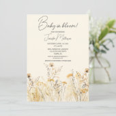 Baby in Bloom Wildflower Baby shower Invitation Kaart (Staand voorkant)