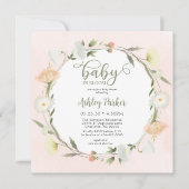 Baby in Bloom Wildflower Baby shower Invitation Kaart (Voorkant)