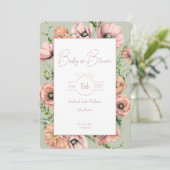 Baby in Bloom Wildflower Baby shower Invitation Kaart (Staand voorkant)