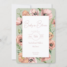 Baby in Bloom Wildflower Baby shower Invitation Kaart