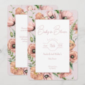 Baby in Bloom Wildflower Baby shower Invitation Kaart (Voorkant / Achterkant)