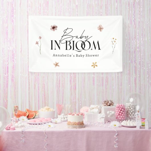 Baby in bloom wildflower baby shower invitation spandoek (Feest)