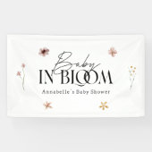 Baby in bloom wildflower baby shower invitation spandoek (Horizontaal)