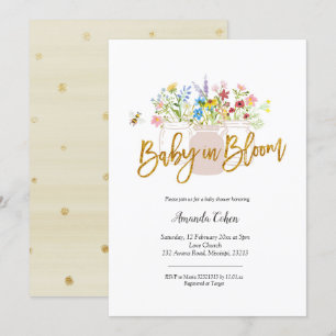 Baby in Bloom Wildflower Baby shower Kaart