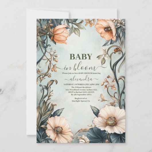 Baby in Bloom Wildflower Baby shower Kaart (Voorkant)