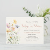 Baby in Bloom Wildflower Baby shower Kaart (Staand voorkant)