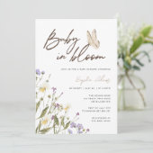 Baby in Bloom Wildflower Baby shower Kaart (Staand voorkant)