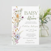 Baby in Bloom Wildflower Baby shower Kaart (Staand voorkant)