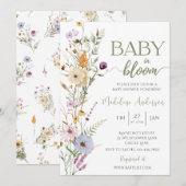 Baby in Bloom Wildflower Baby shower Kaart (Voorkant / Achterkant)