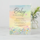 Baby in Bloom Wildflower Baby shower Kaart (Staand voorkant)