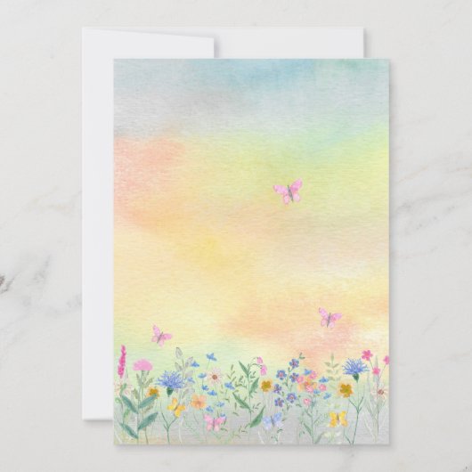 Baby in Bloom Wildflower Baby shower Kaart (Achterkant)