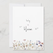 Baby in Bloom Wildflower Baby shower Kaart (Achterkant)