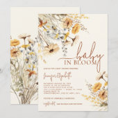Baby in Bloom Wildflower Baby shower Kaart (Voorkant / Achterkant)
