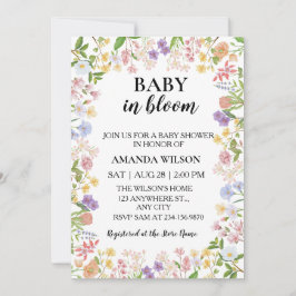 Baby in Bloom Wildflower Baby Shower Kaart