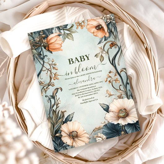 Baby in Bloom Wildflower Baby shower Kaart