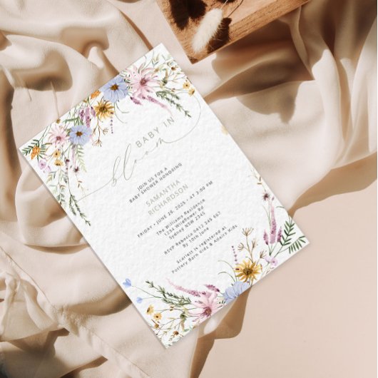 Baby in bloom Wildflower Baby shower Kaart
