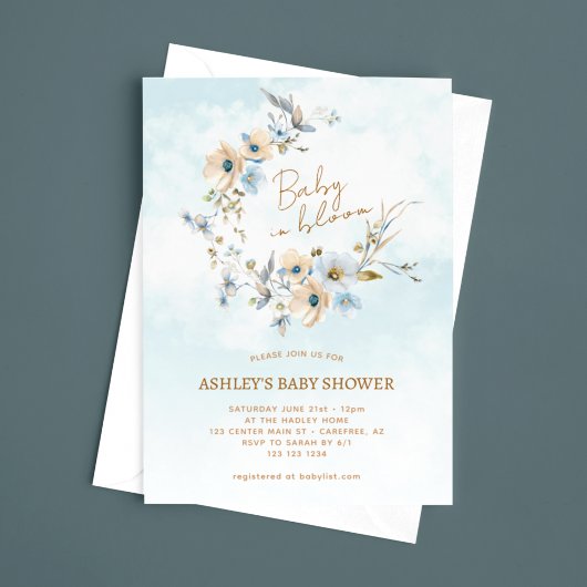 Baby in Bloom Wildflower Baby shower Kaart