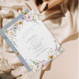 Baby in bloom Wildflower Baby shower Kaart