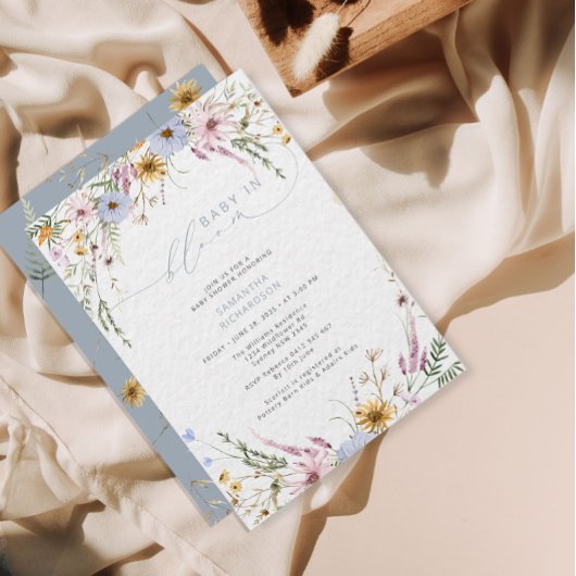 Baby in bloom Wildflower Baby shower Kaart