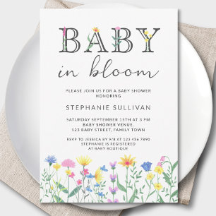 Baby in Bloom Wildflower Baby shower Kaart