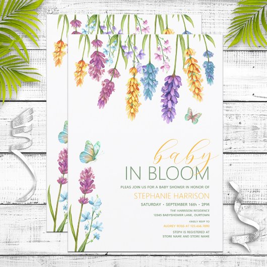 Baby in Bloom Wildflower Baby shower Kaart